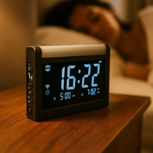 Réveil lumineux connecté avec coussin vibrant